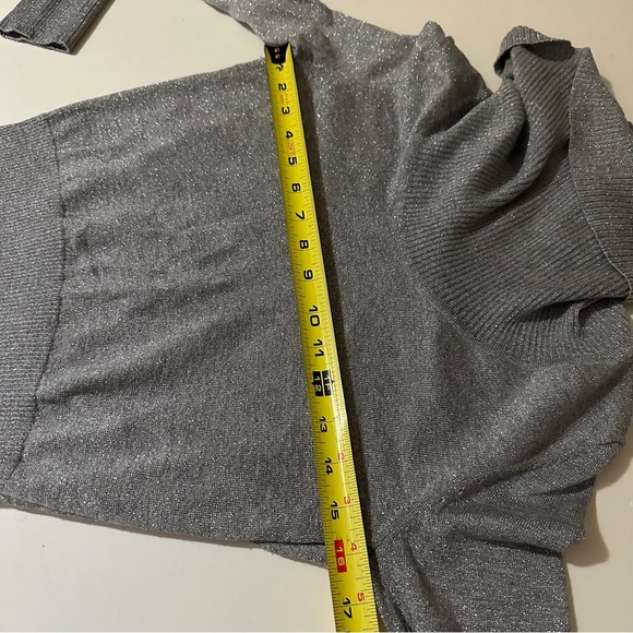 Apt.9 Silver Gray Metallic Cowl Neck Sweater Size S Casual Winter Long sleeves - Picture 3 of 7